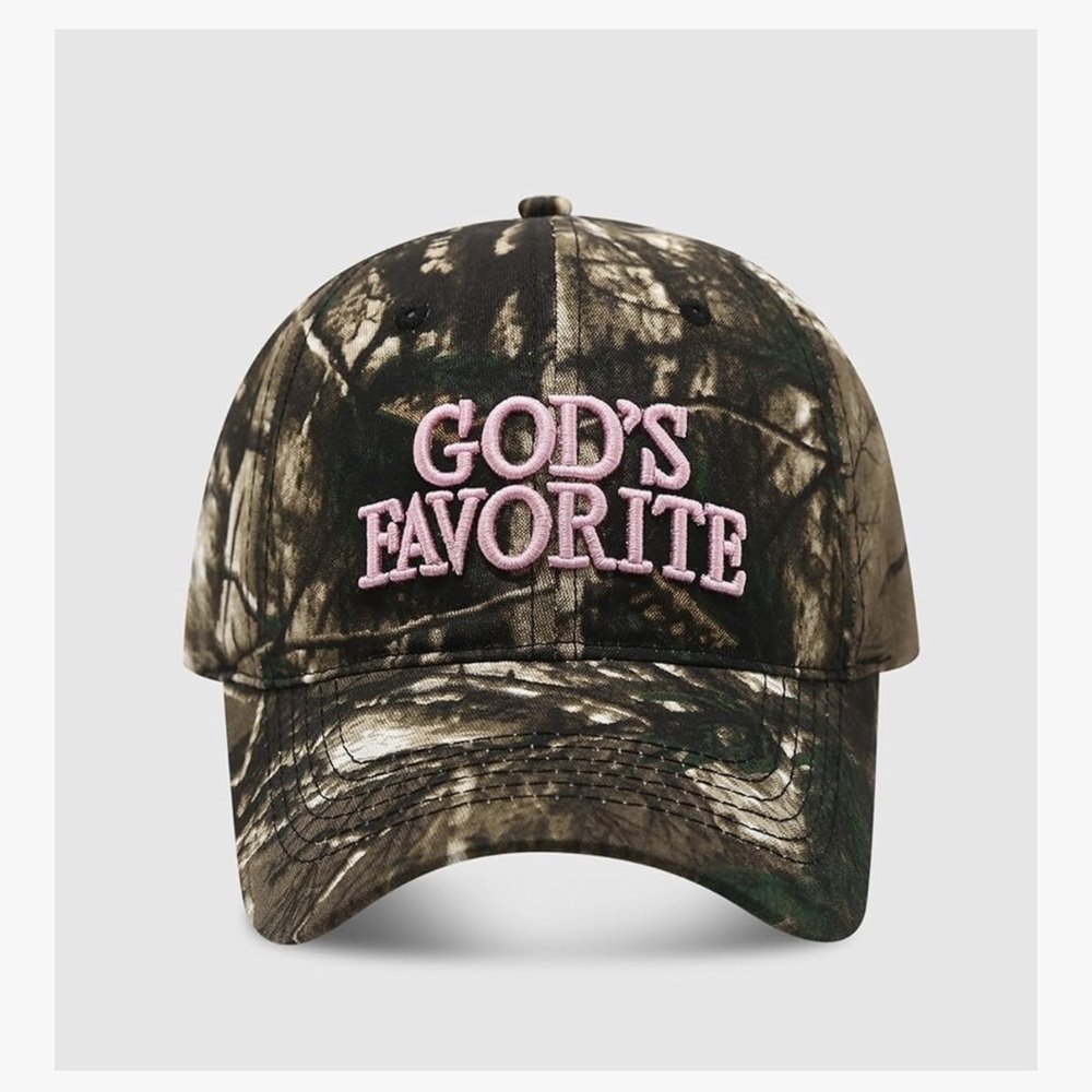 Gods Favorite 🙏🏻 Camo Cap with Pink  Embroidery